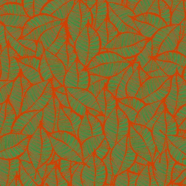 Motif Décoration Collection All Albero n°3 Tissus Feuille Rouge Vert by Zéphyr and Co
