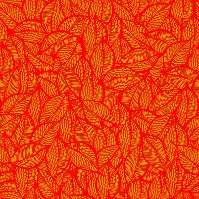Motif Décoration Collection All Albero n°4 Tissus Feuille Rouge Orange by Zéphyr and Co