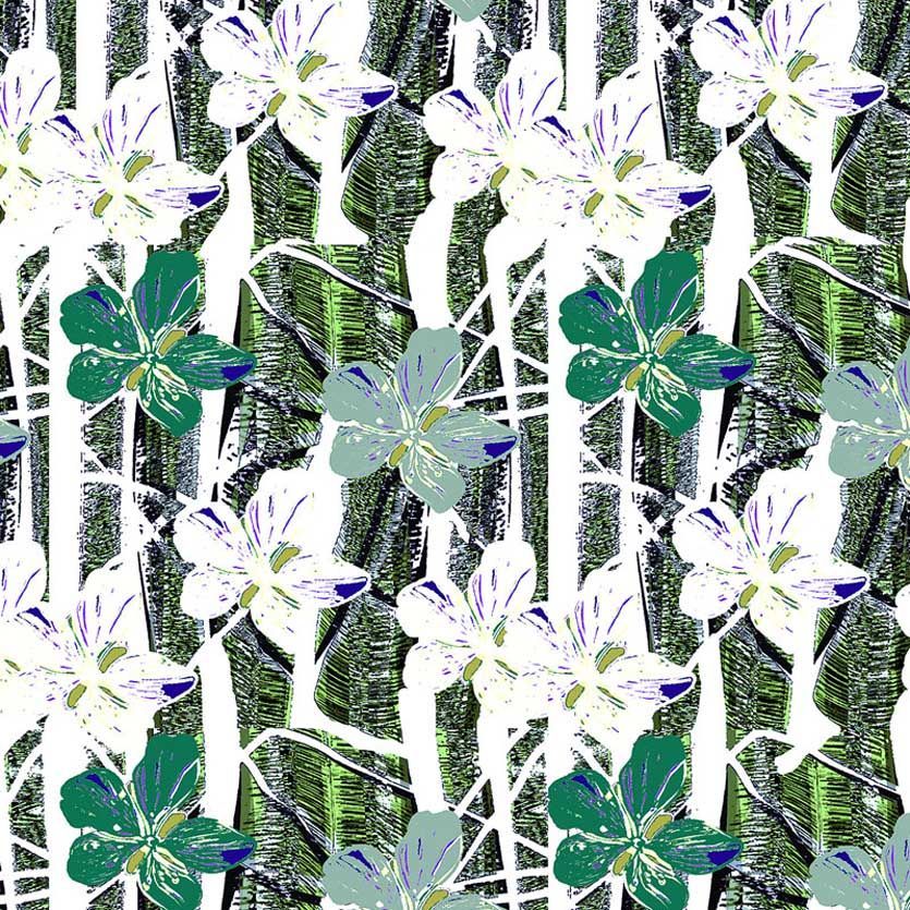 Motif Décoration Collection 921 Camino n°1 Papier Peint Floral Vert by Zéphyr and Co