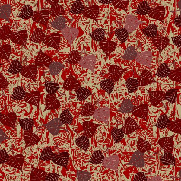 Motif Décoration Collection 212 Scarlet n°1 Tissus Feuille Rouge by Zéphyr and Co