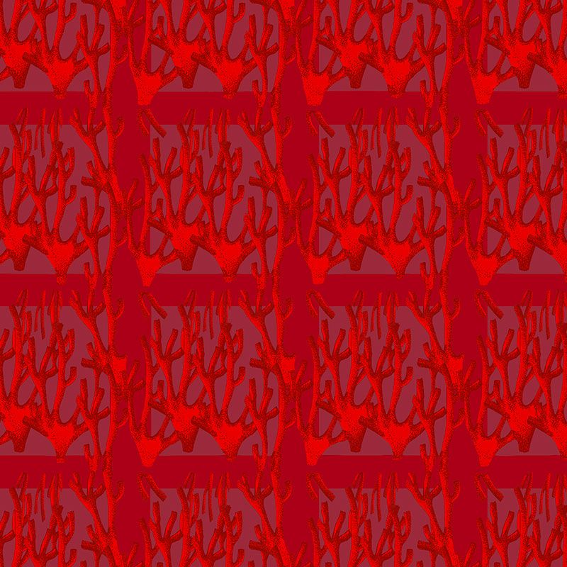 Motif Décoration Collection All Corail n°1 Tissus Corail Rouge by Zéphyr and Co