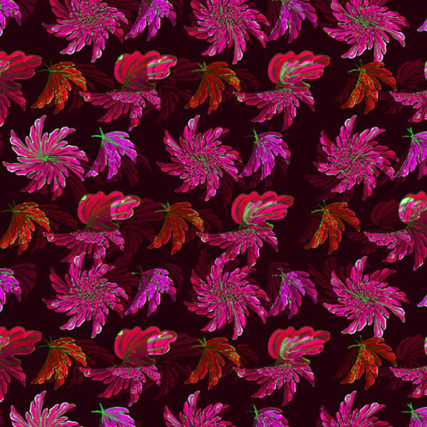 Motif Décoration Collection 221 Wind n°1 Tissus Feuille Rose Noir by Zéphyr and Co
