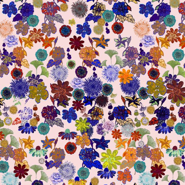 Motif Décoration Collection 221 Brassée n°5 Tissus Floral Multicolore by Zéphyr and Co