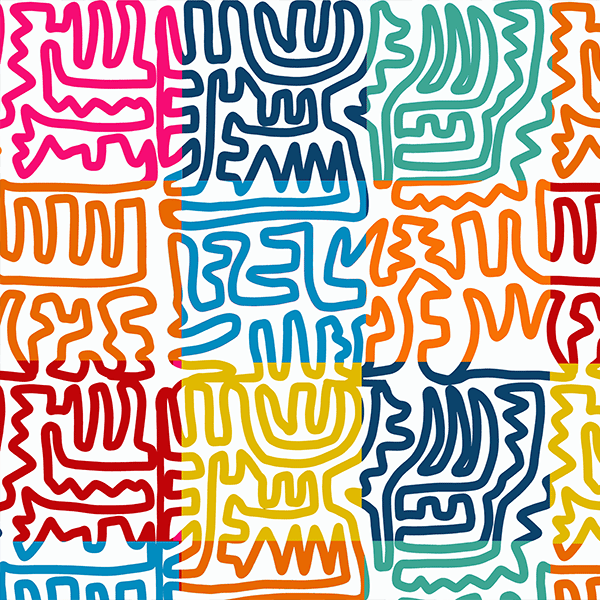 Motif Décoration Collection 222 Waikeup n°2 Tissus Graphique Pop Multicolore by Zéphyr and Co