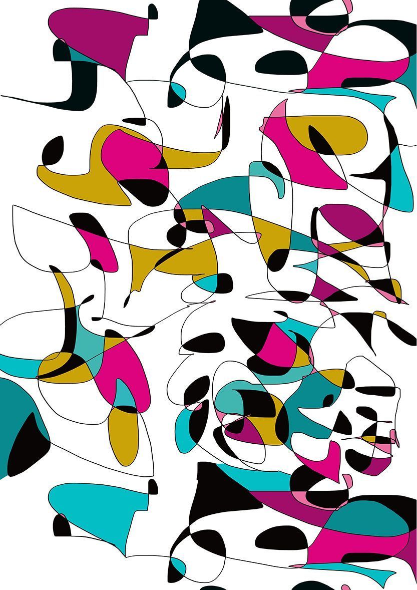 AGATA 1 collection all 141×199,5 Motif Décoration Collection All Agata n°1 Tissus Ligne Abstrait Multicolore by Zéphyr and Co