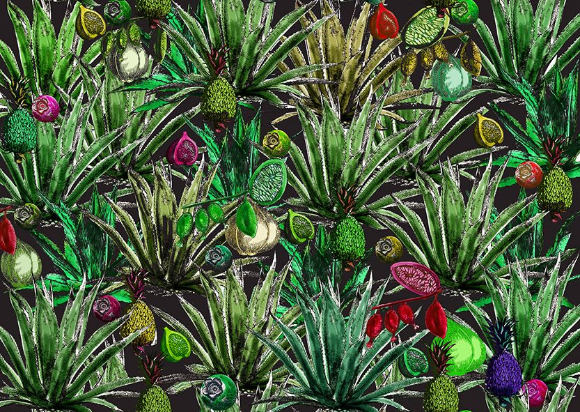 Motif Décoration Collection All Agave n°3 Tissus Plante Vert by Zéphyr and Co