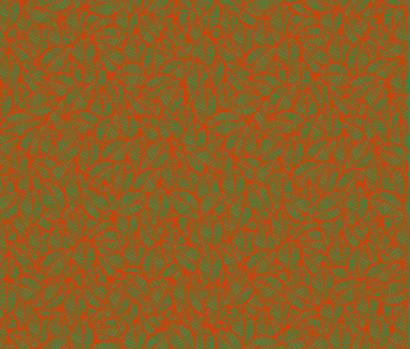 Motif Décoration Collection All Albero n°3 Tissus Feuille Rouge Vert by Zéphyr and Co