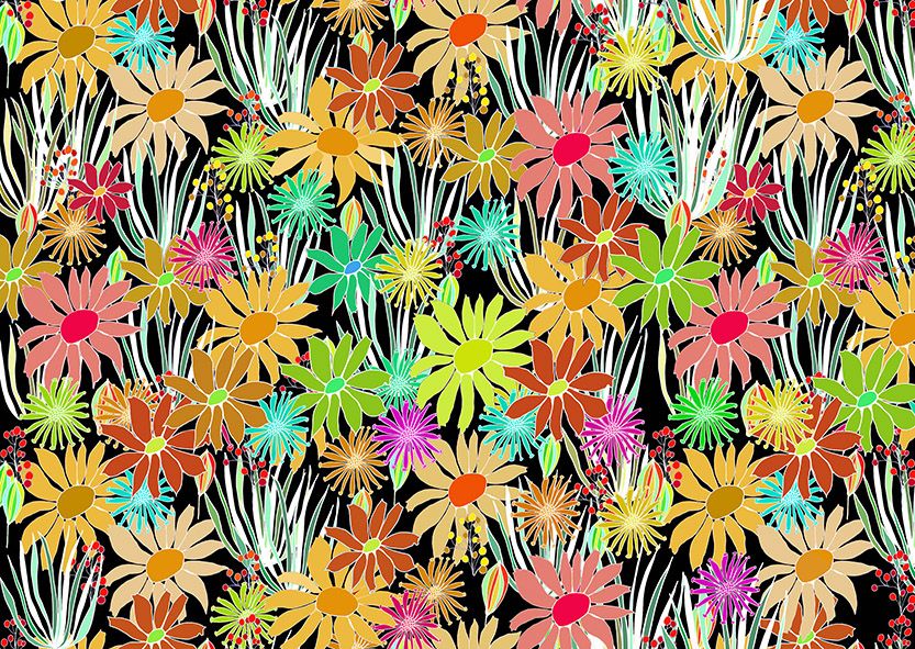 Motif Décoration Collection 222 Blume Tissus Floral Pop Multicolore by Zéphyr and Co