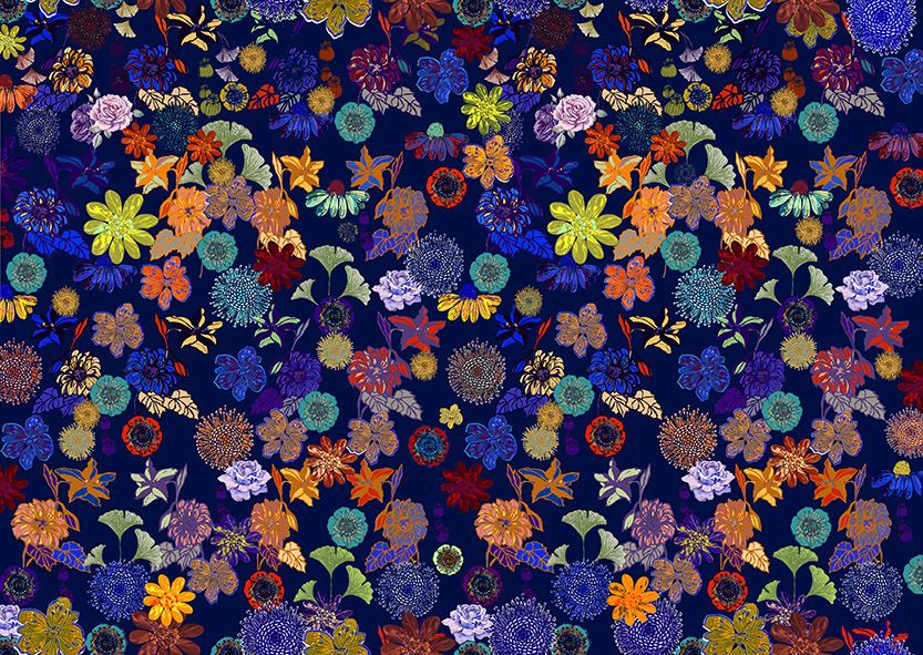 Motif Décoration Collection 221 Brassée n°4 Tissus Floral Multicolore by Zéphyr and Co