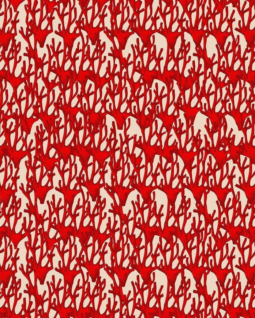 Motif Décoration Collection All Corail n°2 Tissus Corail Rouge by Zéphyr and Co