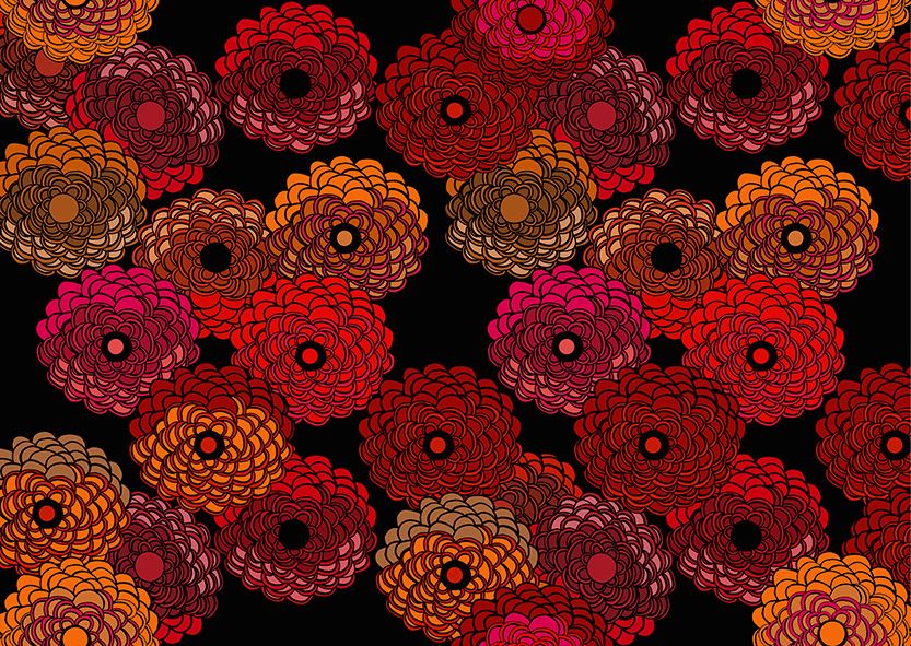 Motif Décoration Collection All Fiorissimo n°1 Tissus Floral Rouge by Zéphyr and Co