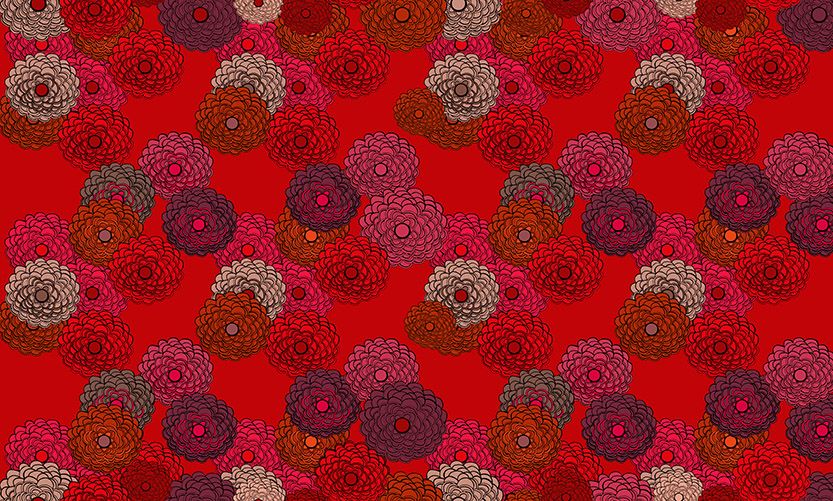 Motif Décoration Collection All Fiorissimo n°2 Tissus Floral Rouge by Zéphyr and Co