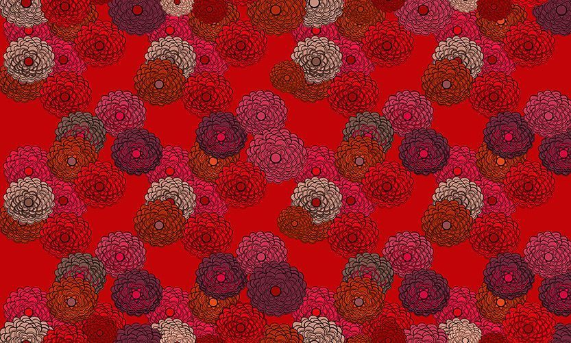 Motif Décoration Collection All Fiorissimo n°2 Tissus Floral Rouge by Zéphyr and Co