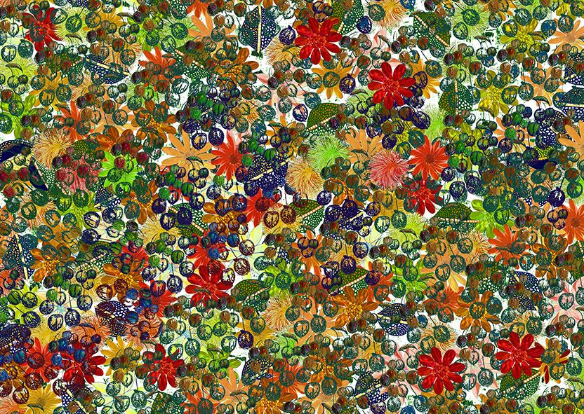 Motif Décoration Collection All Floraison Tissus Floral Multicolore by Zéphyr and Co