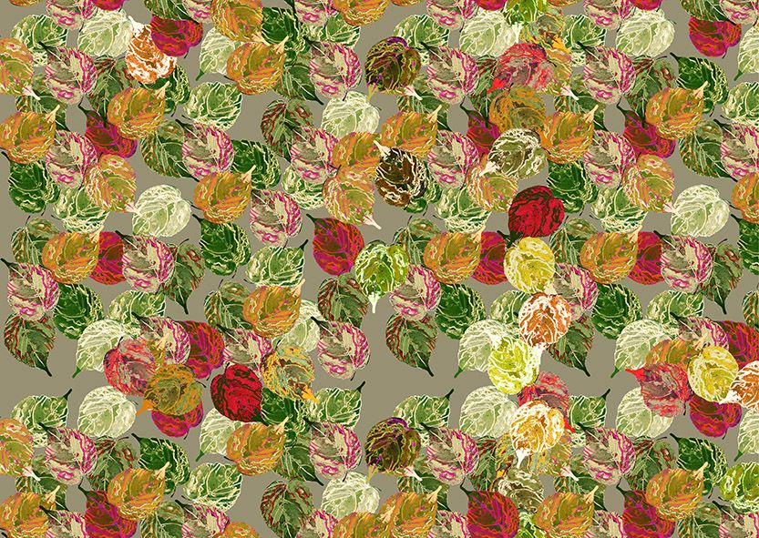 Motif Décoration Collection All Fyloma n°1 Tissus Floral Beige Vert by Zéphyr and Co