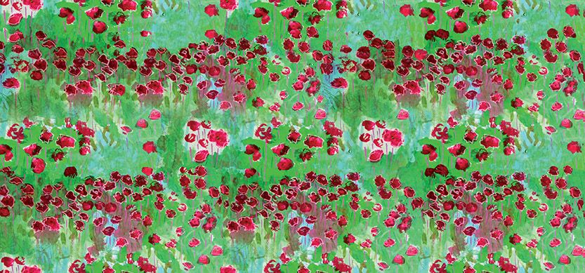 Motif Décoration Collection All Jardin Anglais n°2 Tissus Floral Vert Rose by Zéphyr and Co