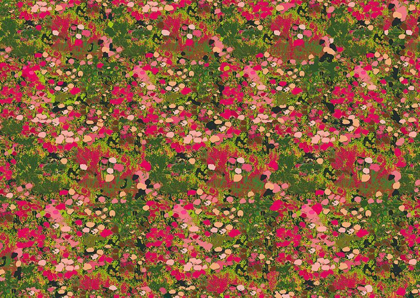 JARDIN ANGLAIS 4 collection all 141×100 Motif Décoration Collection All Jardin Anglais n°4 Tissus Floral Vert Rose by Zéphyr and Co