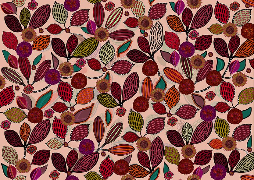 Motif Décoration Collection 222 Madras n°1 Tissus Floral Rose by Zéphyr and Co