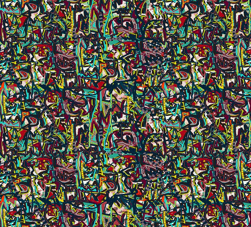 Motif Décoration Collection All Oasis n°1 Tissus Graphique Abstrait Multicolore by Zéphyr and Co