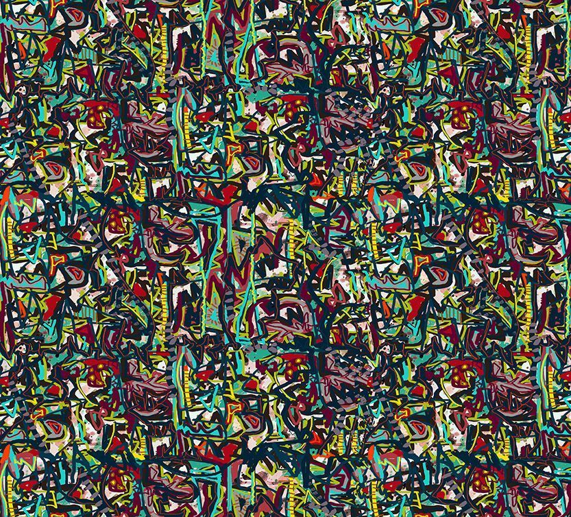 Motif Décoration Collection All Oasis n°1 Tissus Graphique Abstrait Multicolore by Zéphyr and Co