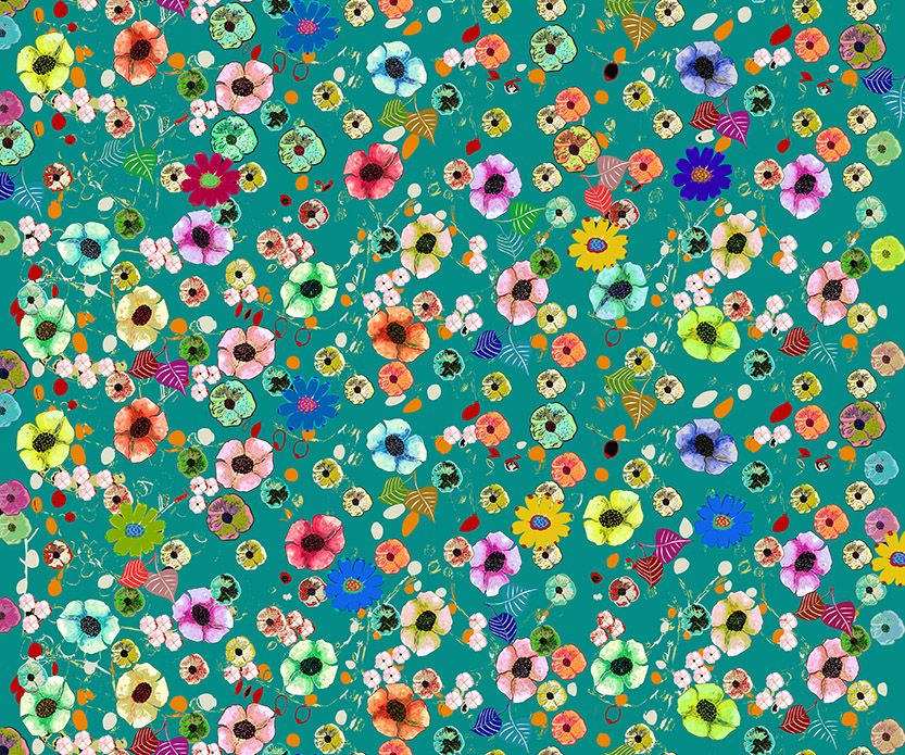 Motif Décoration Collection All Primavera n°1 Tissus Floral Multicolore by Zéphyr and Co