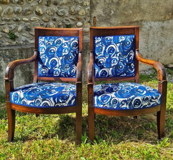 Motif Décoration Collection All Bluewind n°1 Tissus       Spirale Abstrait Bleu by Zéphyr and Co