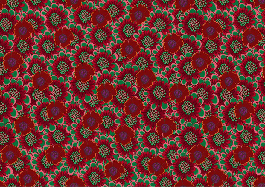 Motif Décoration Collection 232 Sunday n°1 Tissus Floral Marron  by Zéphyr and Co