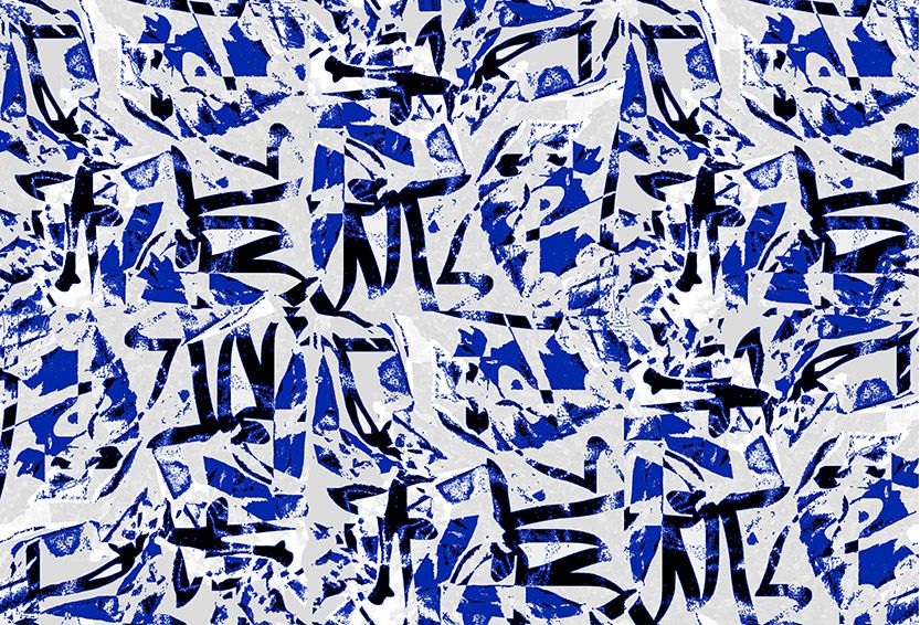 Motif Décoration Collection 221 Graphe n°2 Tissus       Graphique Bleu Blanc by Zéphyr and Co
