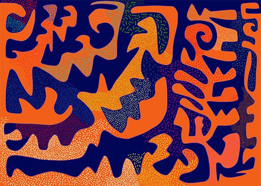 Maquette motif Austral n°2  Collection 222 Tissus Graphique Ethnique Orange  by Zéphyr and Co