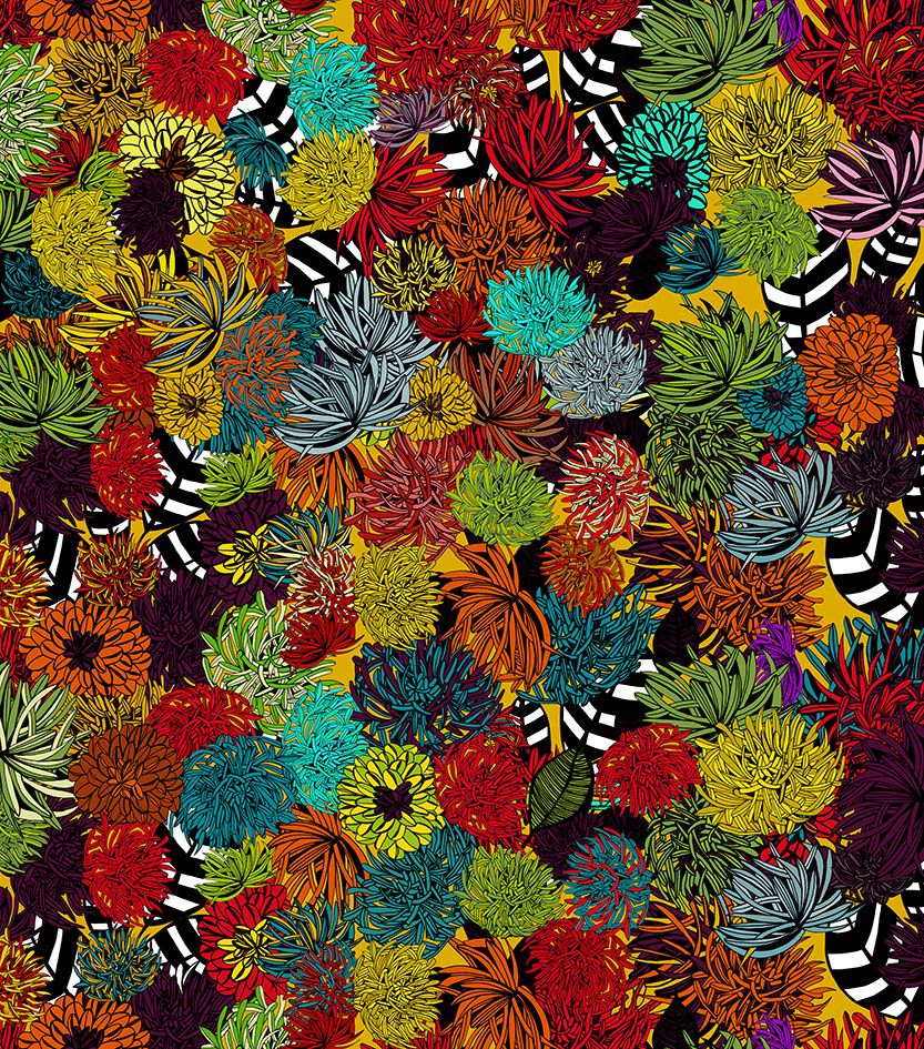 Motif Décoration Collection All Dahlia n°1 Tissus Floral  Multicolore  by Zéphyr and Co