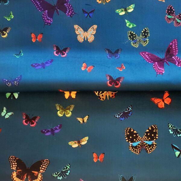 Motif Décoration Collection All Butterfly n°2 Tissus Papillons Bleu  by Zéphyr and Co