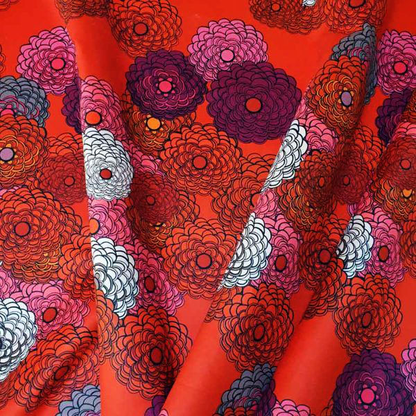 Motif Décoration Collection All Fiorissimo n°2 Tissus Floral Rouge by Zéphyr and Co