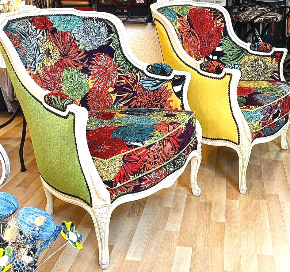 Motif Décoration Collection All Dahlia n°1 Tissus Floral Multicolore  by Zéphyr and Co