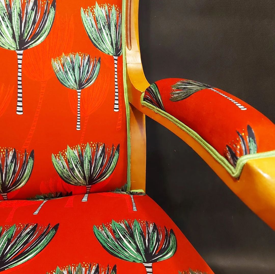 Motif Décoration Collection All Alicante n°1 Tissus Plante Rouge Vert by Zéphyr and Co