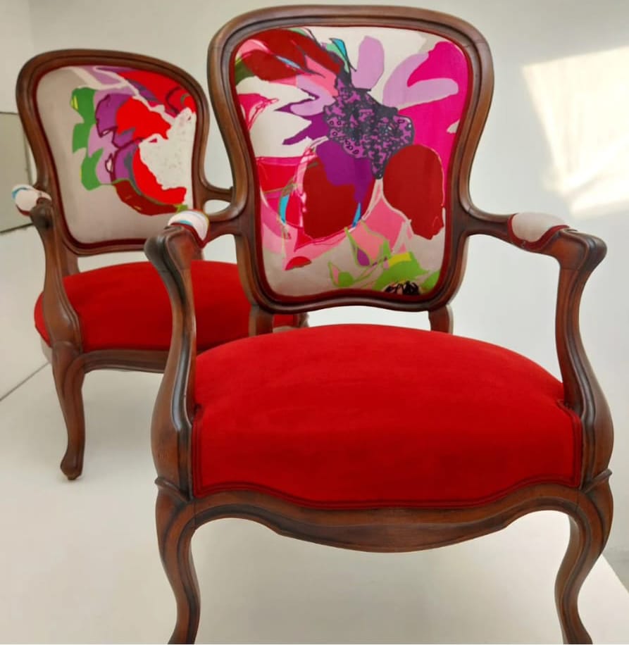 Motif Décoration Collection All Esquisse Gris n°1 Tissus Floral     Beige Rose by Zéphyr and Co